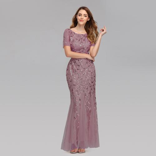Polyester Robe longue de soirée Brodé plus de couleurs pour le choix pièce