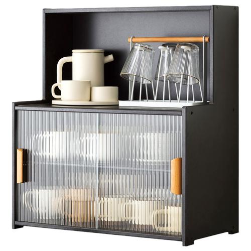 Moso Bamboo & Glass Kitchen Storage Cabinet for storage & dustproof PC