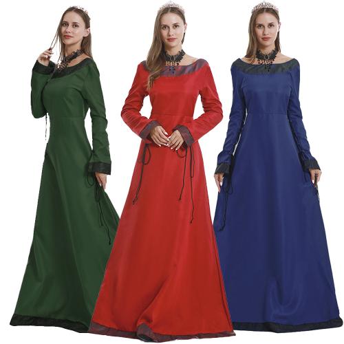 Polyester Women Halloween Cosplay Costume Halloween Design & large hem design Solid PC