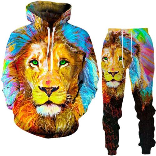 Polyester Men Casual Set & two piece Sweatshirt & Pants printed Set