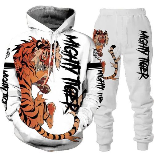 Polyester Men Casual Set & two piece Sweatshirt & Pants printed Set
