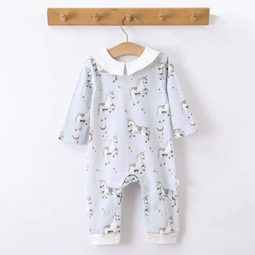 Cotton Baby Jumpsuit Cute & unisex printed blue PC