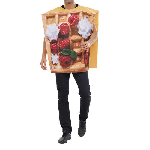 Polyester Men Halloween Cosplay Costume Halloween Design hat & top printed yellow : PC