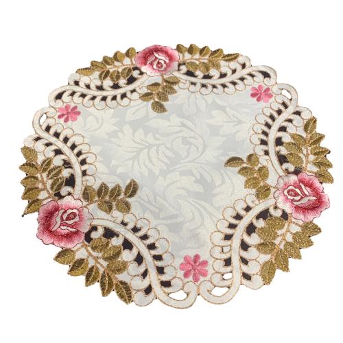 Polyester Cup Pad Afgedrukt Bloemen Roze stuk