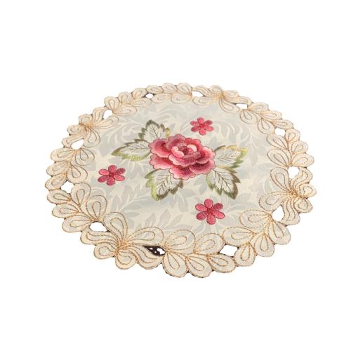 Polyester Cup Pad Afgedrukt Bloemen Roze stuk