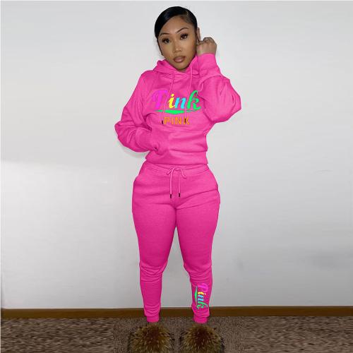 Poliéster Conjunto casual de las mujeres, Pantalones & parte superior, impreso, carta, más colores para elegir, Conjunto