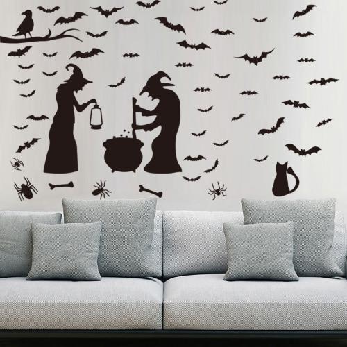 PVC Waterproof Wall Stickers Halloween Design & four piece Set