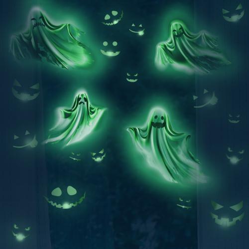PVC Wall Stickers Halloween Design & luminated & three piece Set