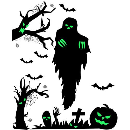PVC Wall Stickers Halloween Design & luminated & waterproof Set