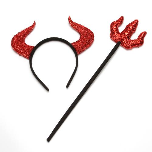 Adhesive Bonded Fabric & Sequin & Zinc Alloy Creative Costume Accessories Halloween Design & Cute & two piece Solid mixed colors Set