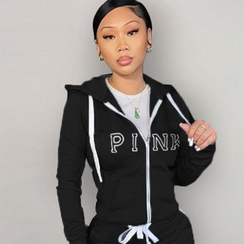 Polyester Plus Size Women Coat & loose printed letter PC