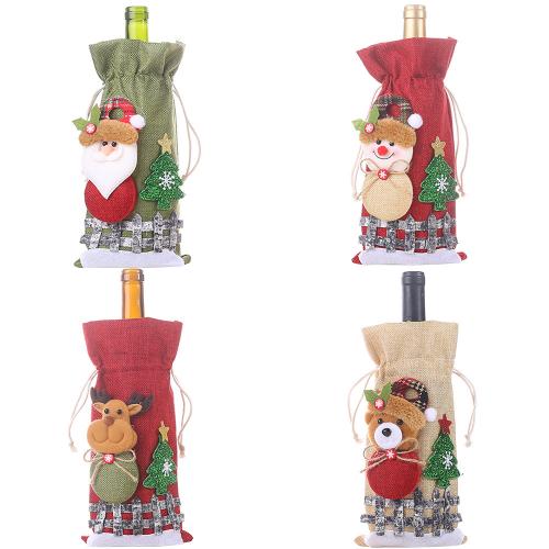 Linen Christmas Wine Cover christmas design PC