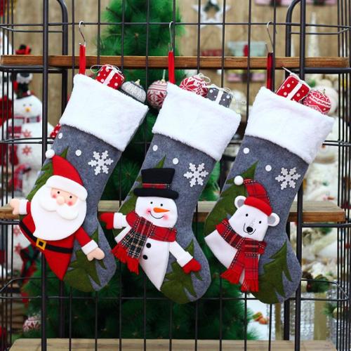 Fibre chimique Chaussettes de décoration de Noël couleur et motif différents pour le choix pièce