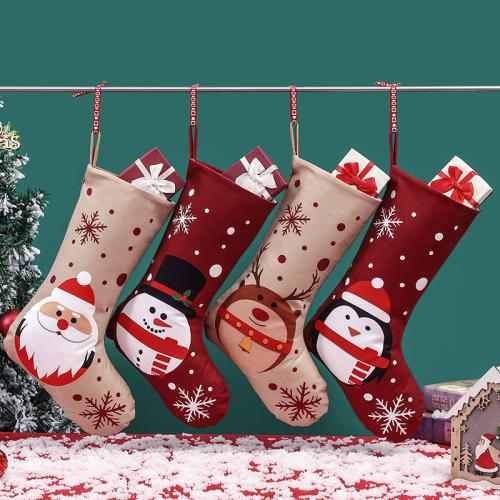 Tissu collé adhésif Chaussette de Noël Patchwork Autres plus de couleurs pour le choix pièce