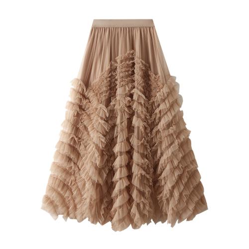 Poliéster Falda Maxi, labor de retazos, Sólido, más colores para elegir, :, trozo