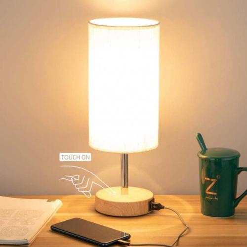 Paño & Madera & Hierro Lámpara de mesa, trozo