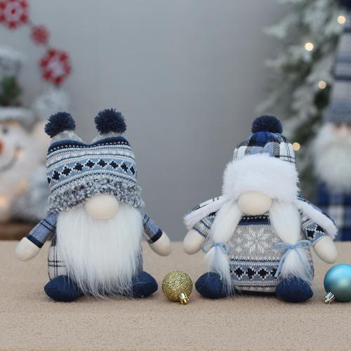 Cloth & Knitted Christmas Decoration christmas design PP Cotton blue PC