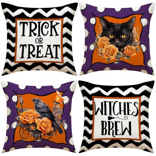 Linen Pillow Case Halloween Design & for home decoration printed PC
