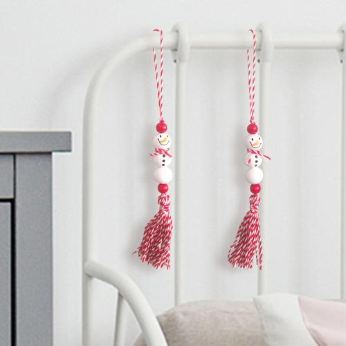 Fil de coton & Perles en bois Ornement suspendu pièce