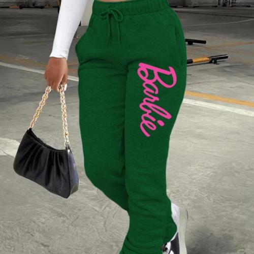Polyester Plus Size Women Long Trousers & loose printed letter PC