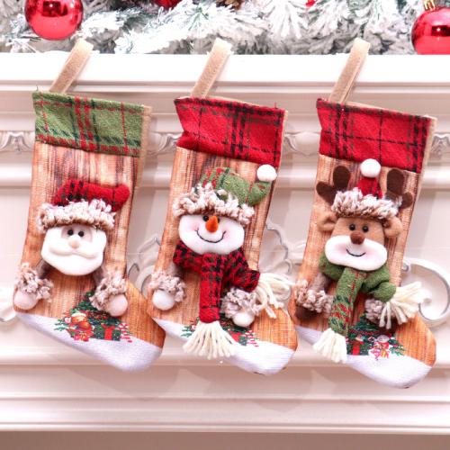 Cloth Christmas Decoration Stocking christmas design printed PC