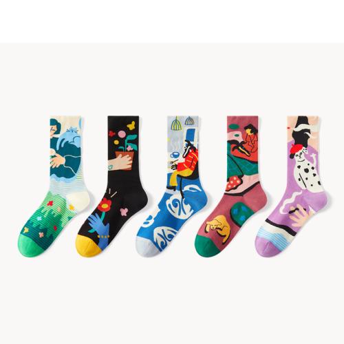 Polyamide & Spandex & Coton Chaussettes unisexes pour les genoux jacquard couleur et motif différents pour le choix : Paire