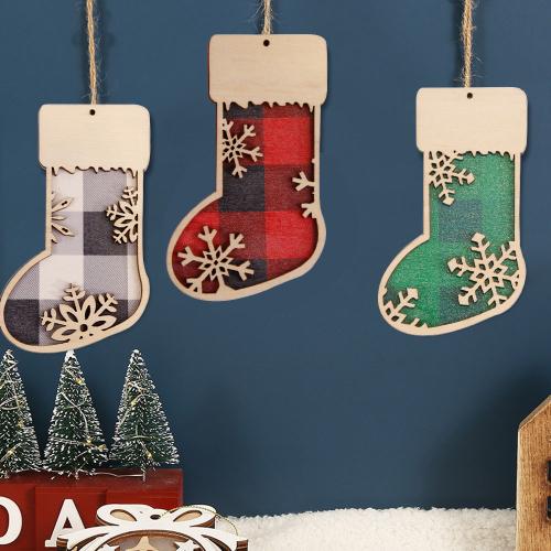 Wooden Creative Hanging Ornament christmas design snowflake pattern PC