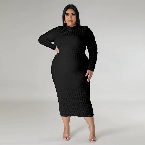 Polyester Slim & Plus Size Sexy Sheath Dress Solid PC
