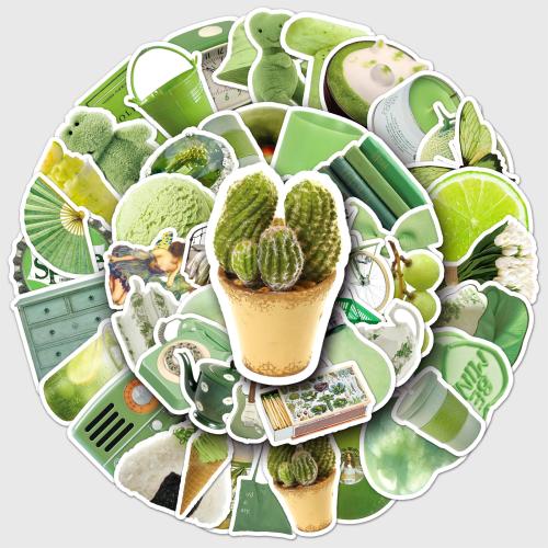PVC Rubber DIY & Waterproof Decorative Sticker Cute mixed pattern green Bag