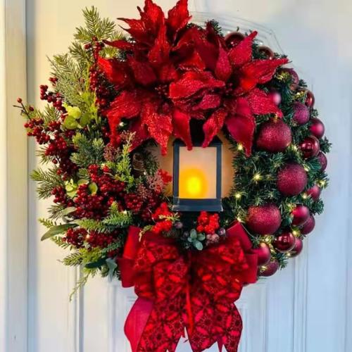 Plastic Christmas Door Hanger for home decoration & christmas design red PC