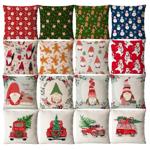 Linen Soft Pillow Case christmas design printed PC