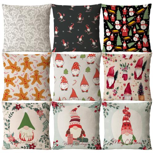 Linen Soft Pillow Case christmas design printed PC