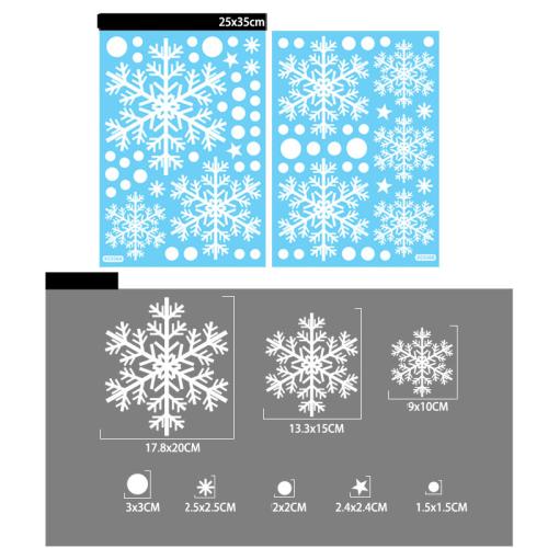 Pvc Autocollants muraux de Noël motif de flocon de neige plus de couleurs pour le choix pièce