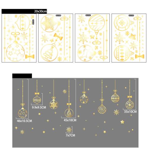 Pvc Autocollants muraux de Noël Or pièce