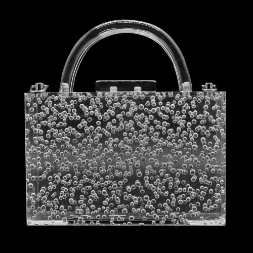 Acrylic hard-surface & Easy Matching Handbag with chain Solid transparent PC