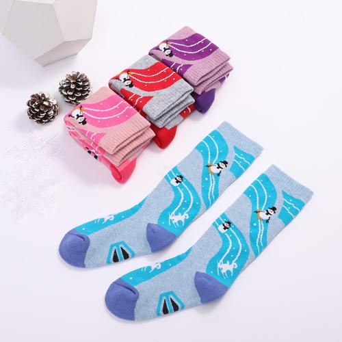 Polyamide & Acrylic & Polyester Children Sport Socks thicken & anti-skidding & thermal Wool & Spandex knitted Pair