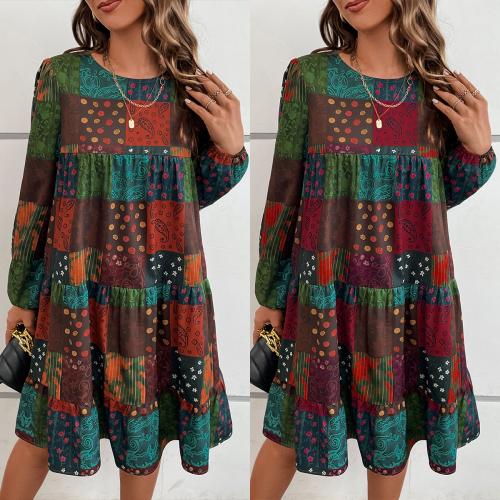Polyester Robe d’une seule pièce Imprimé plus de couleurs pour le choix pièce