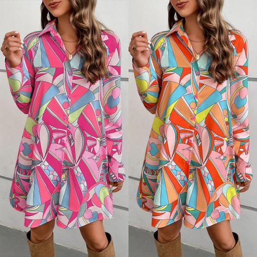 Polyester Robe de chemise Imprimé plus de couleurs pour le choix pièce