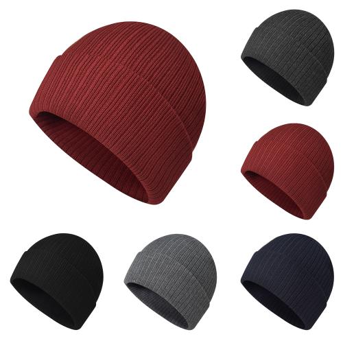 Acrylic windproof & Ear Protection Knitted Hat thermal knitted Solid : PC