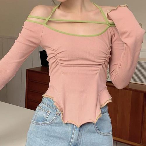 Poliestere Dámské halenky s dlouhým rukávem Patchwork Ostatní più colori per la scelta kus