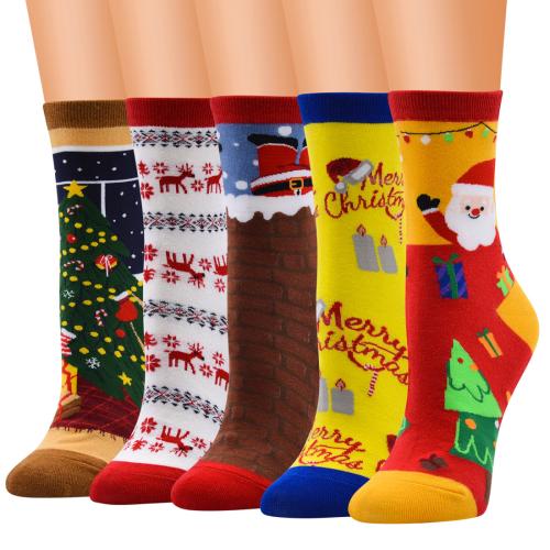 Katoen Kerstsok Jacquard verschillende kleur en patroon naar keuze : Paar