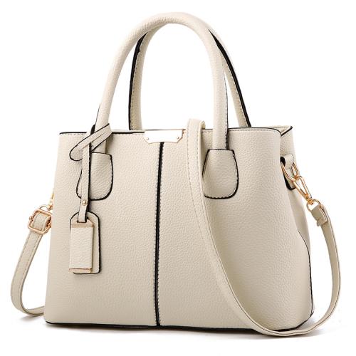 PU Leather Easy Matching Handbag large capacity & attached with hanging strap Lichee Grain PC