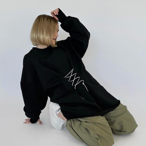 Coton Sweatshirts femmes Patchwork Lettre plus de couleurs pour le choix pièce