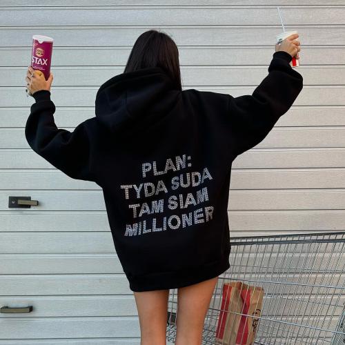Coton Sweatshirts femmes Patchwork Lettre plus de couleurs pour le choix pièce