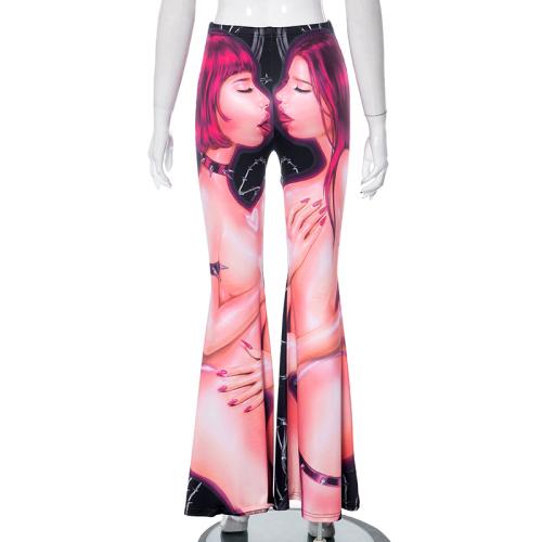 Milk Fiber Slim Women Long Trousers printed Others PC