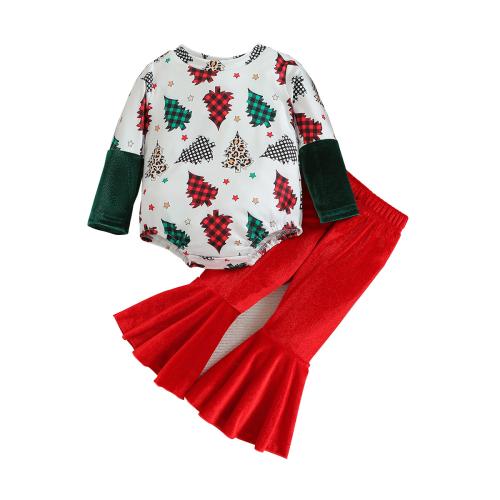 Cotton Slim Girl Clothes Set Crawling Baby Suit & Pants printed multi-colored Set