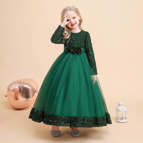 Polyester Robe d’une seule pièce de fille Patchwork Solide plus de couleurs pour le choix pièce