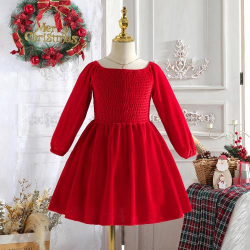Cotton Slim Girl One-piece Dress patchwork PC