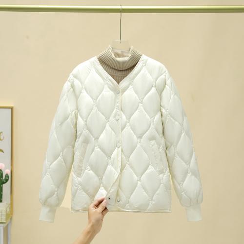 Polyester Women Parkas slimming & thermal Eiderdown Cotton Argyle PC