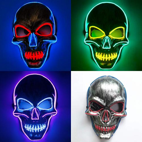 Plastic LED glow Halloween Mask Halloween Design PC